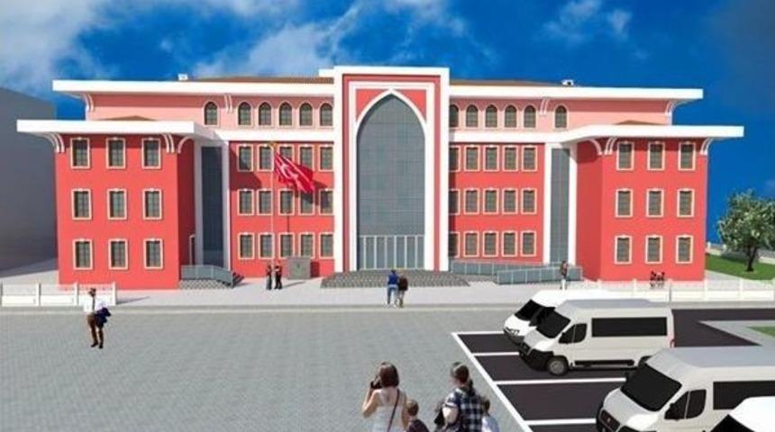 Atat&uuml;rk Ortaokulu Yeni Binası Hızla Y&uuml;kseliyor