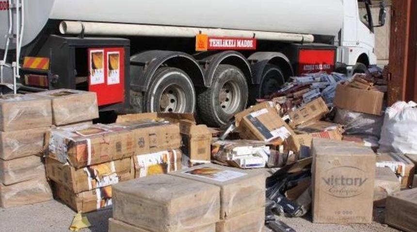 Akaryakıt Tankerinde 50 Bin Paket Ka&ccedil;ak Sigara Ele Ge&ccedil;irildi