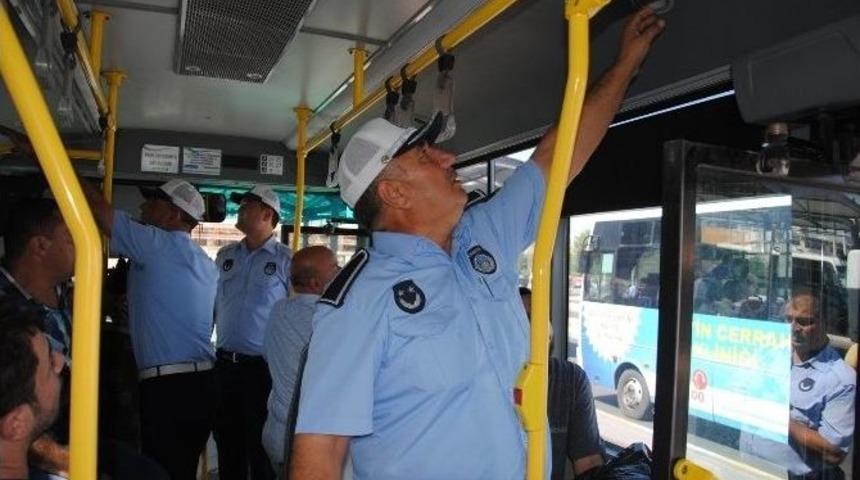 Trafik Zabıta Halk Otob&uuml;slerinde Klima Denetimi Yaptı