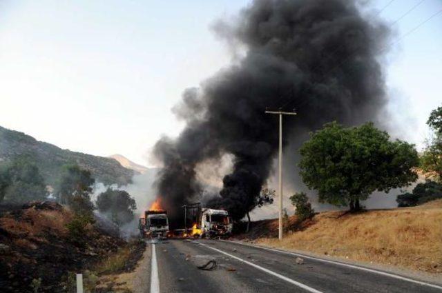 Yol Kesip 3 Aracı Ateşe Veren Pkk'lıların Kaçtığı Bölgeyi Kobralar Bombalıyor (2)