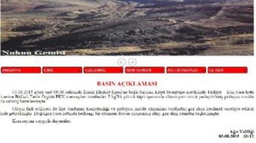 Ağrı'da Pkk'nın Doğalgaz Boru Hattına Sabotajı &Ouml;nlendi