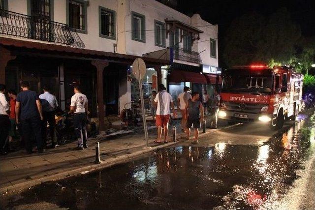 Bodrum’da İşyerinde Çıkan Yangın Paniğe Neden Oldu