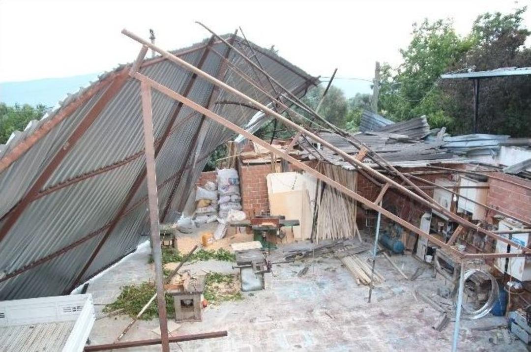 Aydın&rsquo;da Fırtına &Ccedil;atı U&ccedil;urdu, Meyveler Dibine D&ouml;k&uuml;ld&uuml;