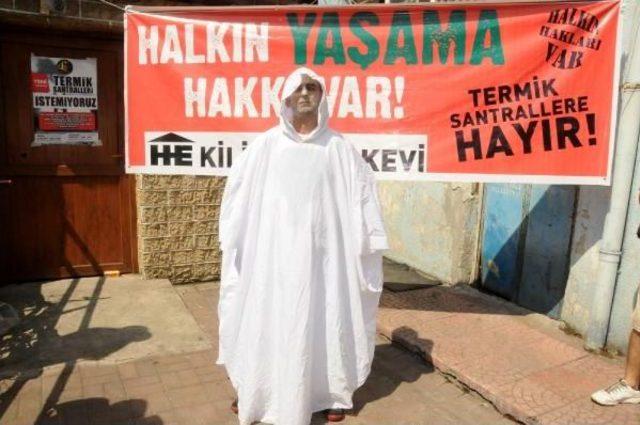 Zonguldak ta Termik Santral I&ccedil;in &Ccedil;ed Toplantısında Kefenli Protesto 3