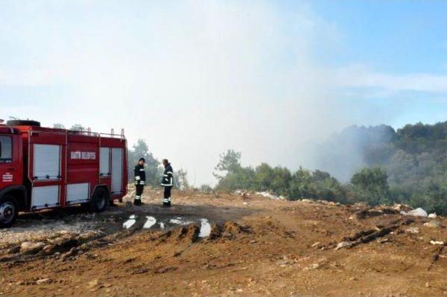 Çöplük Yangınına Helikopterli Müdahale