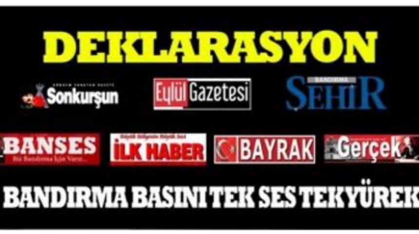 Bandırma Basını Ter&ouml;re Karşı Deklarasyon Yayınladı