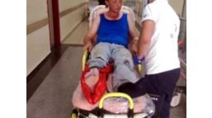 Ayağını Silindir Tekerleğine Kaptıran İş&ccedil;i Yaralandı