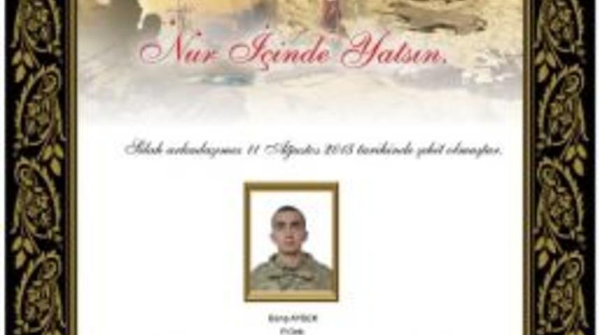 Genelkurmay Başkanı Orgeneral &Ouml;zel, Şehit Onbaşı Aybek İ&ccedil;in Başsağlığı Diledi