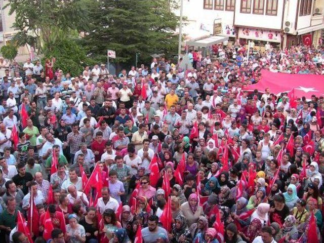 Beypazarı'nda Türk Bayrağı Eşliğinde Teröre Lanet Yürüyüşü
