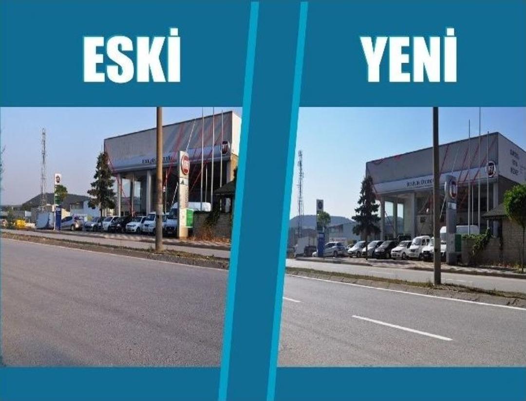 Boz&uuml;y&uuml;k&rsquo;te Ana Cadde &Uuml;zerindeki Yol &Ccedil;izgileri Yenilendi