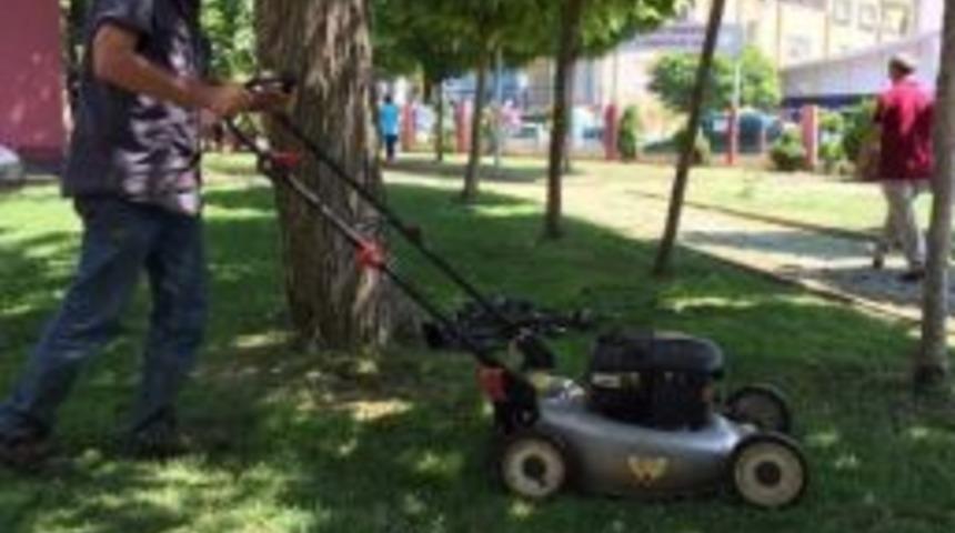 K&ouml;rfez Belediyesi Ot Bi&ccedil;me &Ccedil;alışmaları Devam Ediyor