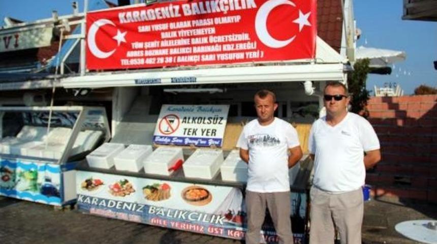 Şehit Ailelerine Balıklarını &Uuml;cretsiz Yaptı