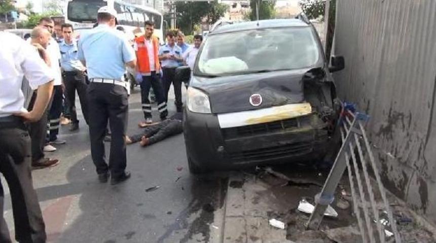 &Ouml;nce Bariyere Sonra Taksiye &Ccedil;arptı