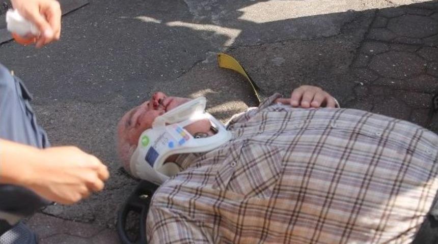 T&uuml;mseğe Takılıp D&uuml;şen Yaşlı Adam Yaralandı