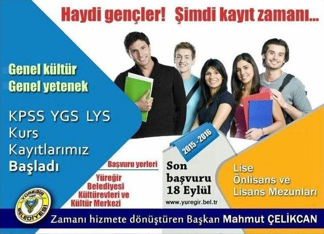 Yüreğir Kültür Evlerinde Kpss, Ygs Ve Lys Kurs Kayıtları Başladı