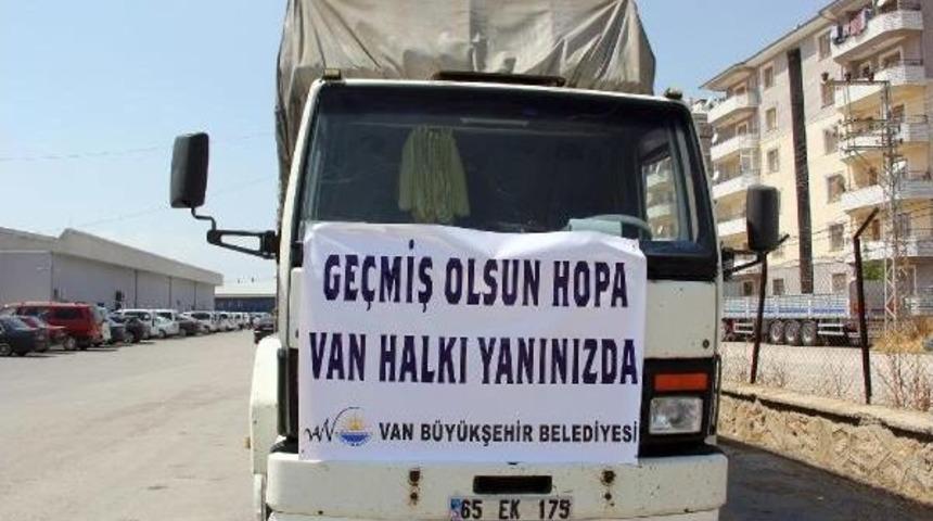 Van B&uuml;y&uuml;kşehir Belediyesi, Hopa'ya Yardım G&ouml;nderdi