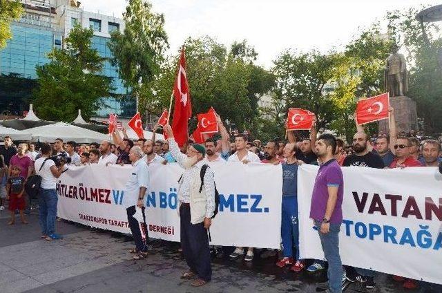Trabzon&rsquo;da Taraftar Dernekleri Ter&ouml;re Karşı Y&uuml;r&uuml;y&uuml;ş Yaptı 2