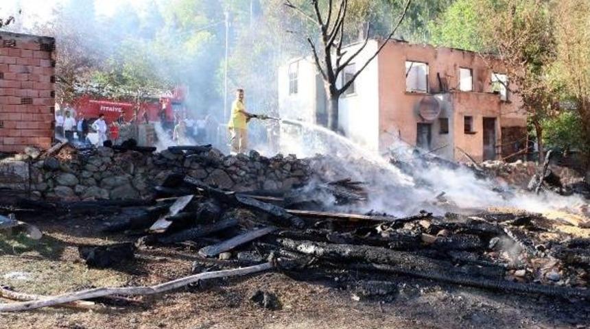 2 Ev, 2 Samanlık Ve 1 Buğday Ambarı Yangında K&uuml;l Oldu