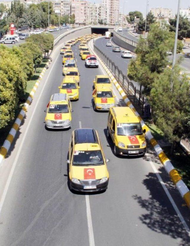 Şanlıurfa da Taksicilerden Ter&ouml;re Tepki Konvoyu 2