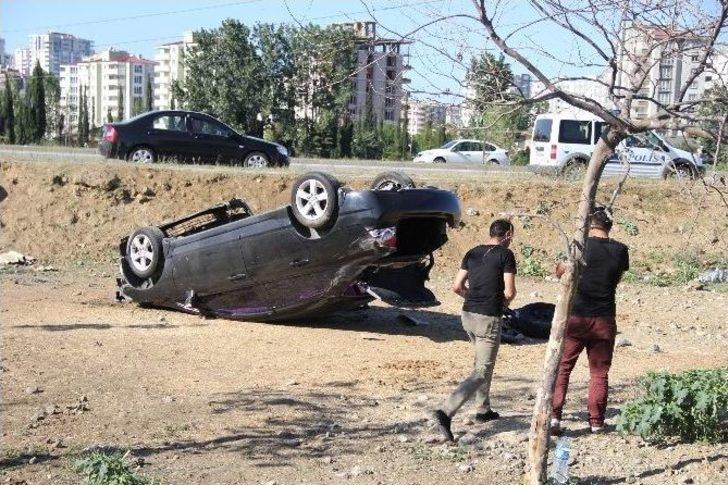 Samsun’da Otomobil Takla Attı