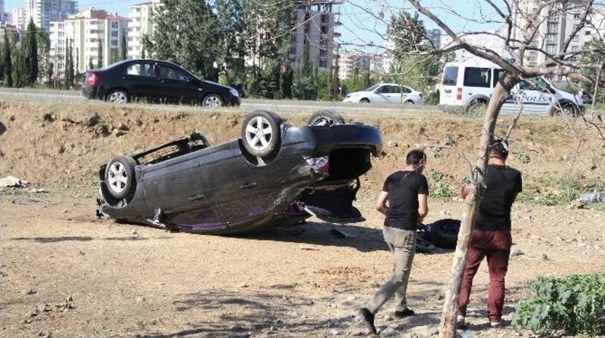 Samsun&rsquo;da Otomobil Takla Attı