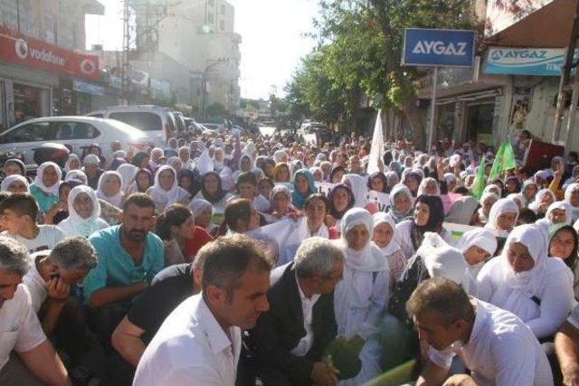 İdil de Kadınlardan D&uuml;d&uuml;kl&uuml;, Beyaz T&uuml;lbentli Barış Y&uuml;r&uuml;y&uuml;ş&uuml; 1
