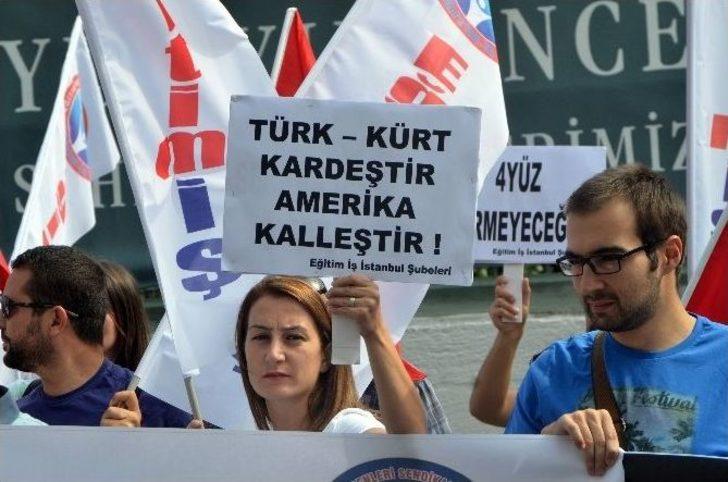 Beyoğlu’nda Eğitim-iş Terör Olaylarını Protesto Etti G1