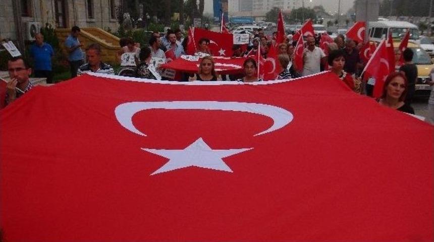 Mersin&rsquo;de Ter&ouml;r Saldırıları Protesto Edildi