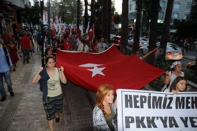 Antalya’da 300 Kişilik Grup Teröre Karşı Yürüdü