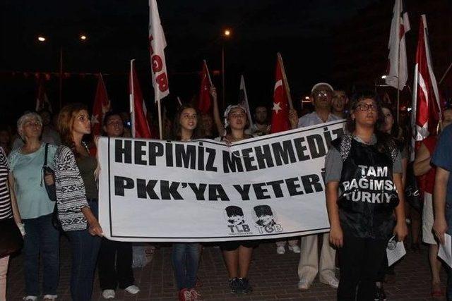 Antalya’da 300 Kişilik Grup Teröre Karşı Yürüdü