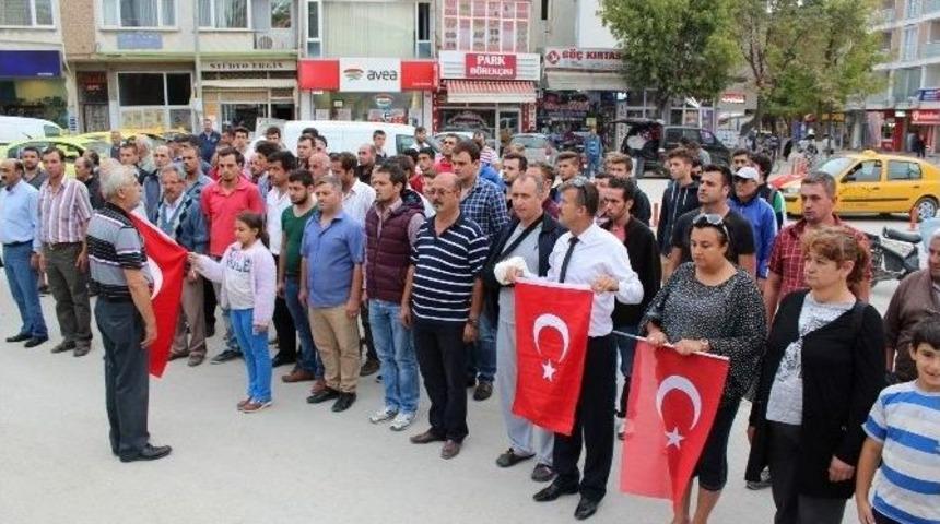 Tekirdağ&rsquo;da Taksicilerden Şehitler İ&ccedil;in Protesto