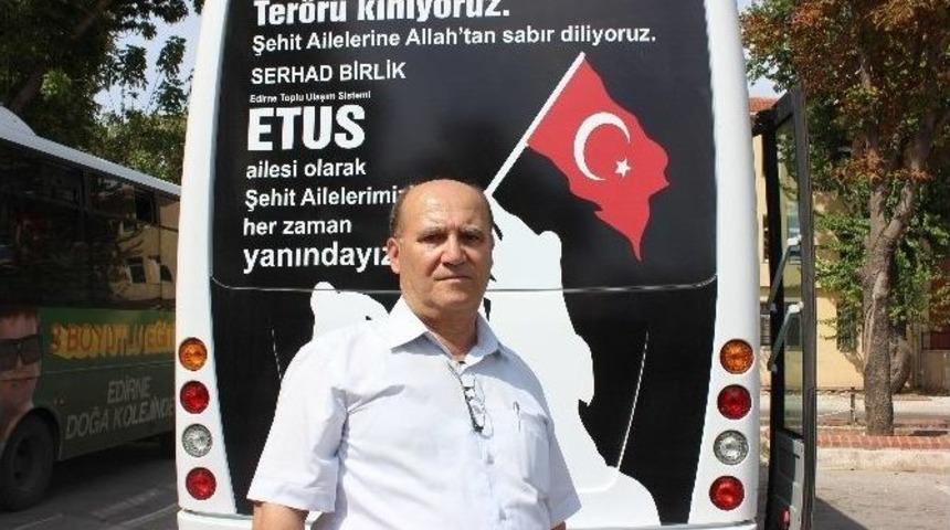 Edirne&rsquo;de Taksi Ve Minib&uuml;s&ccedil;&uuml; Esnafından &lsquo;ter&ouml;re Tepki&rsquo; Konvoyu