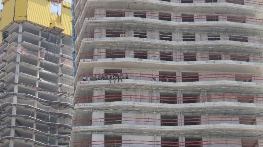 G&ouml;kdelen İnşaatında İş&ccedil;ilerden Eylem