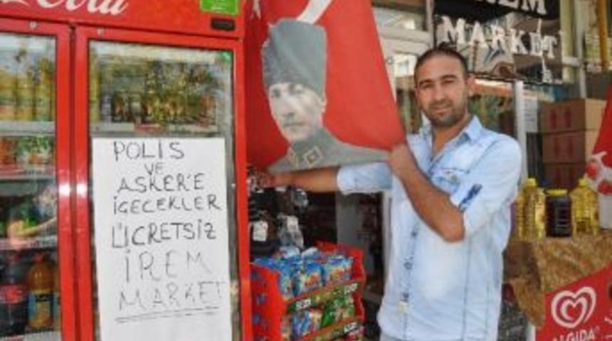 Market İşletmecisinden Asker Ve Polise Anlamlı Destek