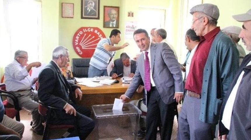 Varto Chp İl&ccedil;e Başkanı Sağlam G&uuml;ven Tazeledi