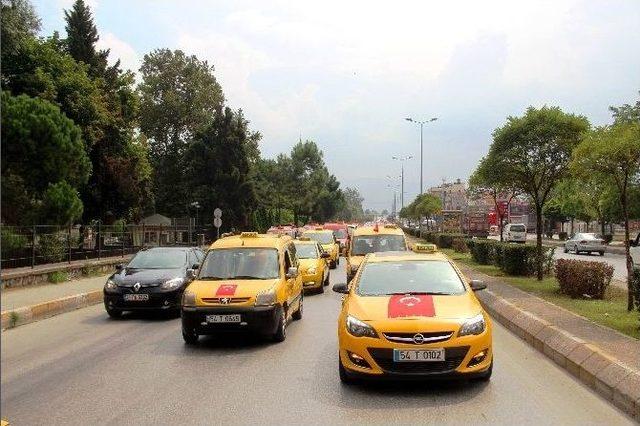Taksi Ve Dolmuş&ccedil;u Esnafından Ter&ouml;re Tepki Konvoyu 1