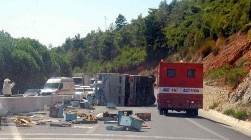 Kovan Y&uuml;kl&uuml; Kamyon Devrildi, 100'den Fazla Kişiyi Arı Soktu