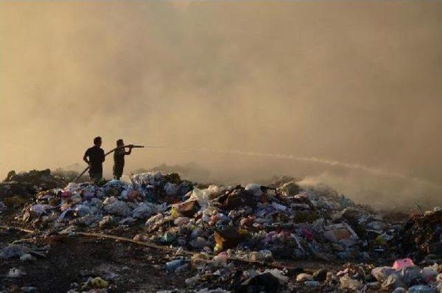 Milas'ta Çöplük Alanda Yangın Çıktı