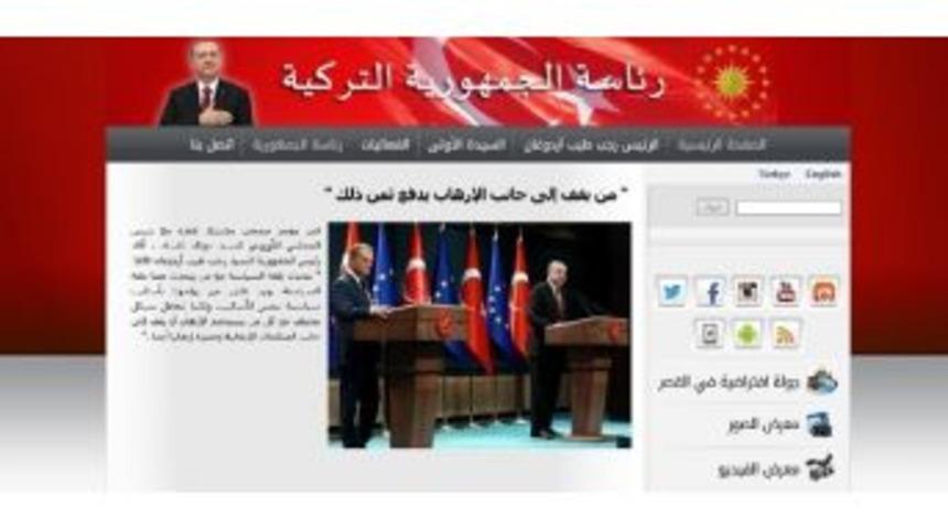 Cumhurbaşkanlığı Kurumsal İnternet Sayfası Arap&ccedil;a Yayına Başladı