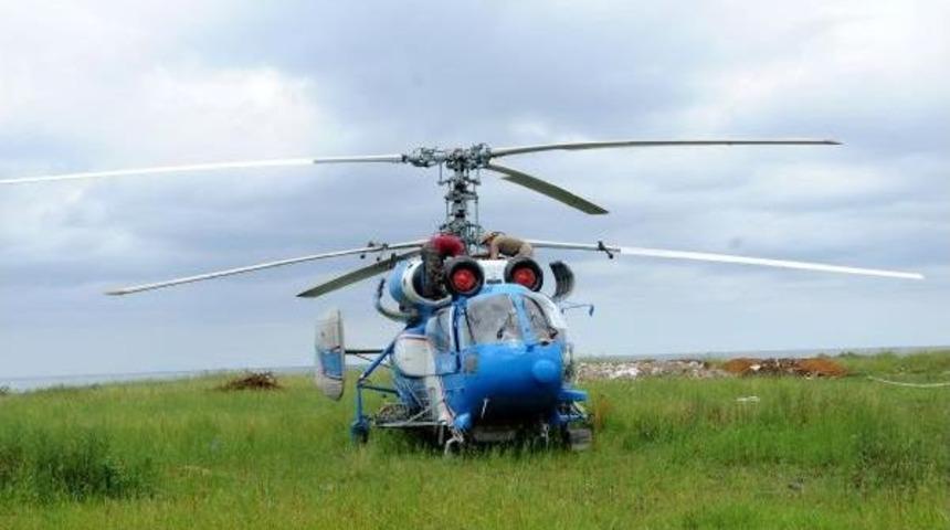 Eynesil'e Zorunlu Iniş Yapan Ukrayna Helikopteri Teknik Ekip Bekliyor