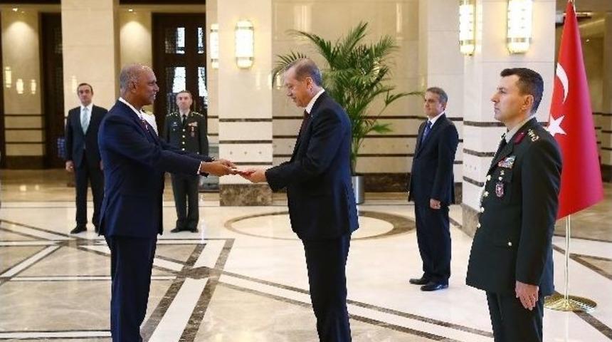 Cumhurbaşkanı Erdoğan, Singapur Ve Somali B&uuml;y&uuml;kel&ccedil;ilerini Kabul Etti