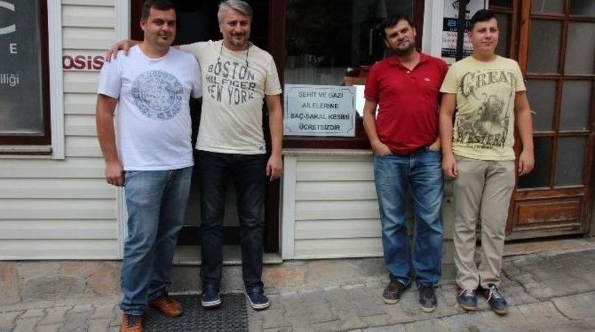 (&ouml;zel Haber) Tekirdağlı Berberden Şehit Ve Gazi Yakınlarına Vefa &Ouml;rneği