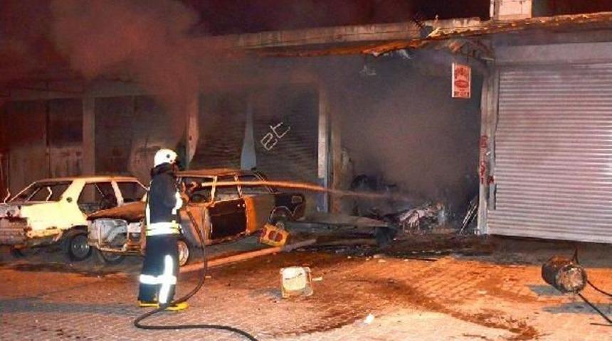 Oto Kaportacıda Yangınla Birlikte Patlama Korkuttu