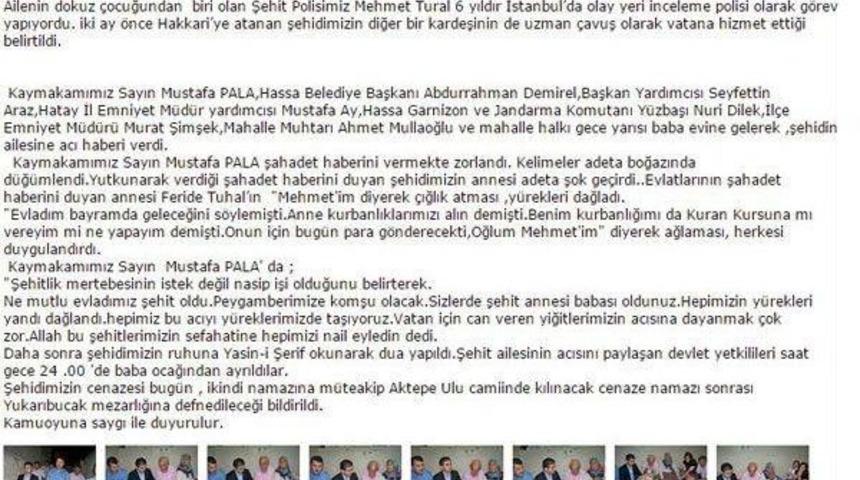 Şehit Polis Mehmet Tuhal, Hassa'da Toprağa Verildi (2)