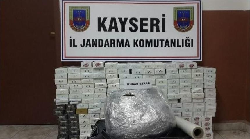 İncesu&rsquo;da Esrar Ve Ka&ccedil;ak Sigara Operasyonu