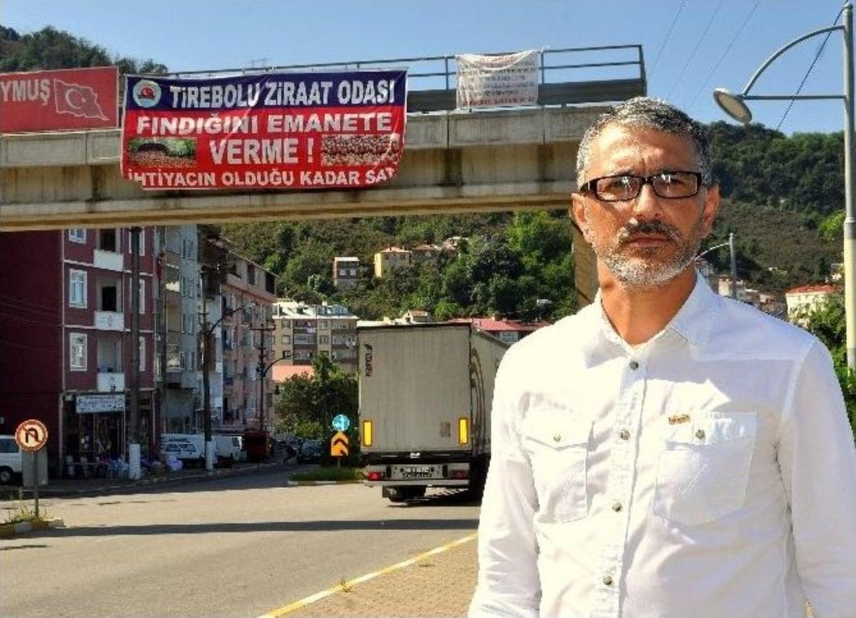 Tirebolu Ziraat Odası Başkanı Yaman&rsquo;dan &Uuml;reticiye &ldquo;emanet Fındık&ldquo; Protestosu