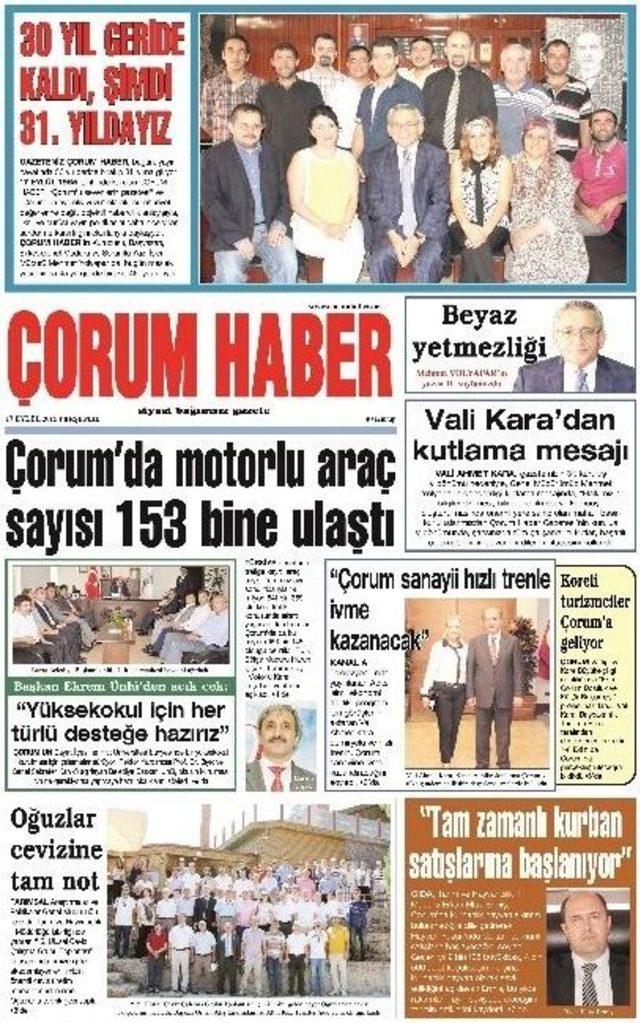 Çorum Haber Gazetesi 31. Yaşını Kutluyor