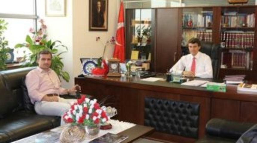 Ak&ccedil;akoca Belediye Başkanı Yemenici, Kent Estetiği Dairesi Başkanına Ziyarette Bulundu