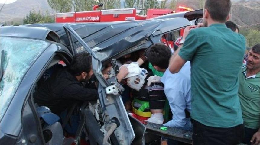 Oltu&rsquo;da Trafik Kazası: 1 &Ouml;l&uuml;, 3 Yaralı