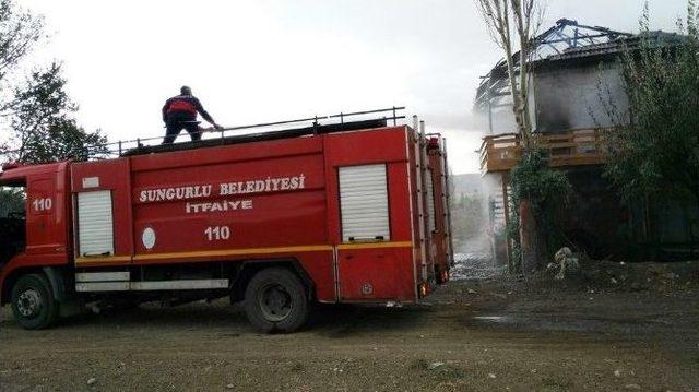 Sungurlu’da Bağ Evinde Yangın